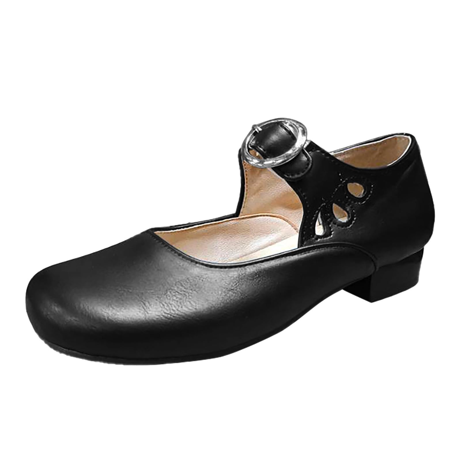 Generisch Buty do stroju ludowego, ślubne, do stroju bawarskiego, luźne, dla kobiet, oddychające, wygodne, na co dzień, lekkie buty trekkingowe z grubym obcasem