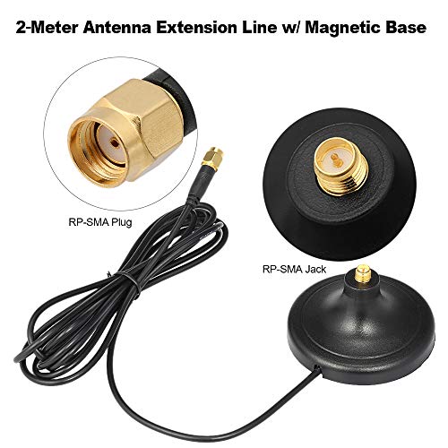 Wi-Fi Antenna Base, Huacam Hcm35N Wi-Fi Antenna Magnetic Stand Base Rp Sma Male To Female Connector With 10 Ft Extension Cable #TOP2