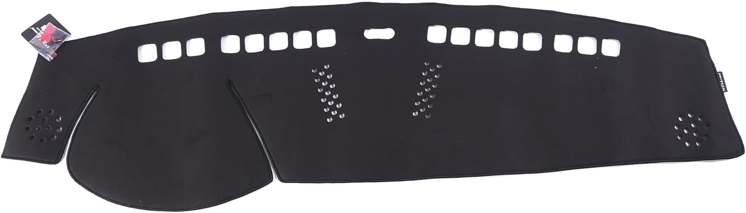 WellVisors Black Suede Dash Mat Dashboard Cover Compatible with BMW 2006-2013 3 Series Wagon Sedan Coupe E91 E90 E92 Black Suede No Navigation 3-777BM005