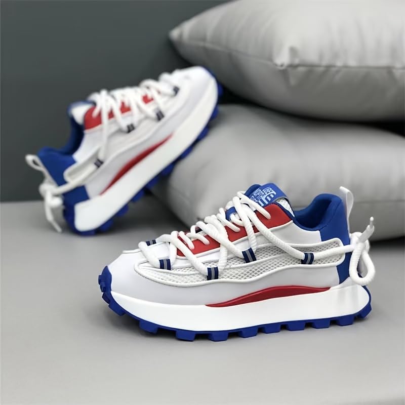 Men's Low-Top Color Sneakers - Breathable Fabric Durable Non-Slip Sole, Lace-Up, Round Toe for Casual Walking, Travel & Jogging - Versatile All-Season Footwear4