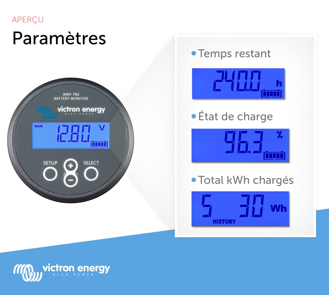 Victron Energy BMV-702 Moniteur de Batterie (Gris), Vente au Détail