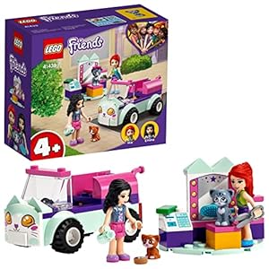 LEGO 41439 Friends Verzorgingsauto Set met Kittens, Emma en Mia Mini Poppetjes, Speelgoed Auto voor Meisjes en Jongens vanaf 4 Jaar