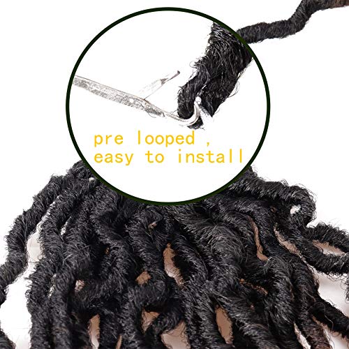 14 Inch Goddess Faux Locs Crochet Hair 6 Packs/Lot Soft Gypsy Locs Wavy Crochet Braids Dreadlocks 3 Tone Curly Wavy Twist Braiding Hair Extensions African Roots Braid（#1B/99J/530) #TOP3