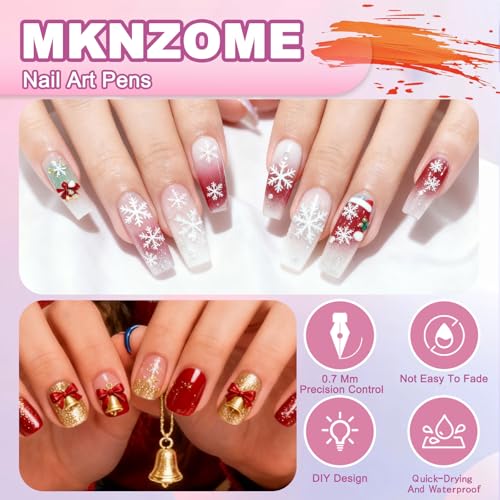 Image of Nail Art Pens Set, 12 Color 0.7 MM Nail Art Markers Nail Polish Pens Drawing Painting Point Liner Painted Kit, Waterproof and Quick-drying Nail for DIY Design Manicure Tools