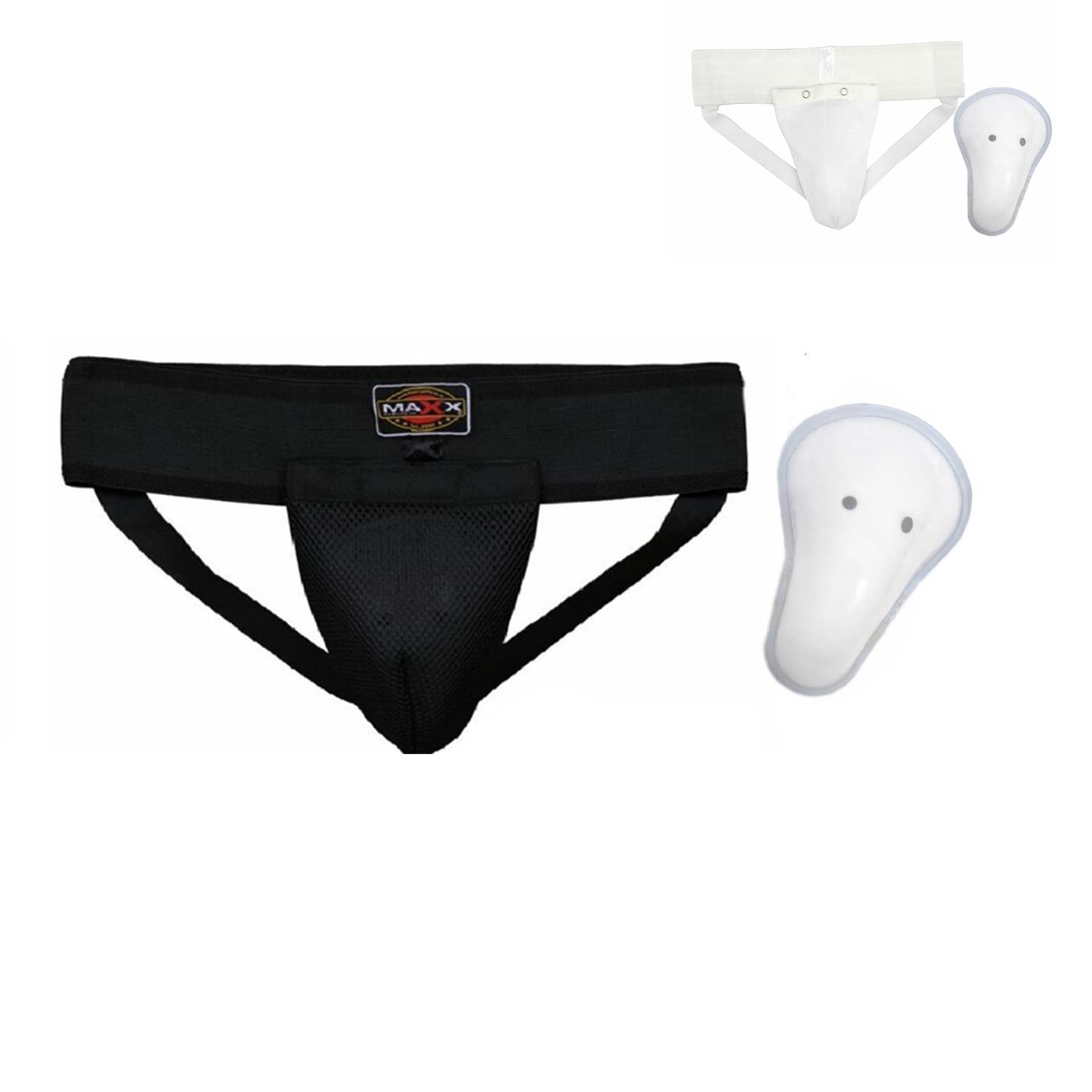 MAXX Groin Guard Protector Mma Cup Boxing Abdo Box Shorts Muay Thai Kick Underwear (S, Black)