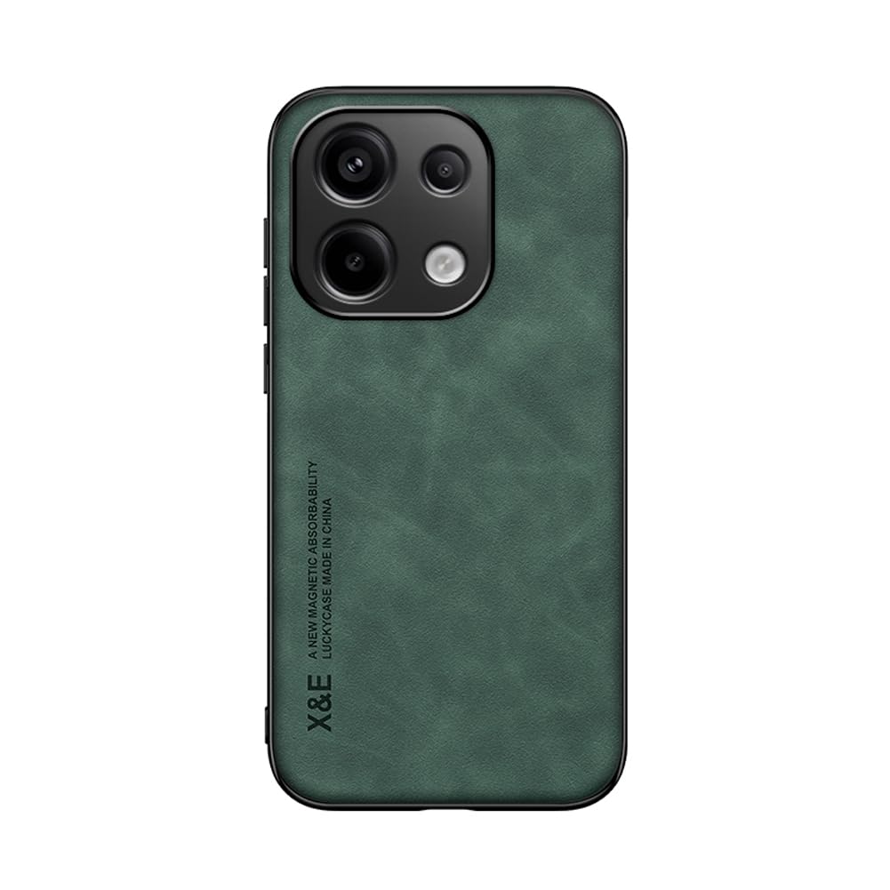 Funda Magnética Para Redmi Note 13 Pro+ - Placa Metal Incorporada - Verde - Antiarañazos