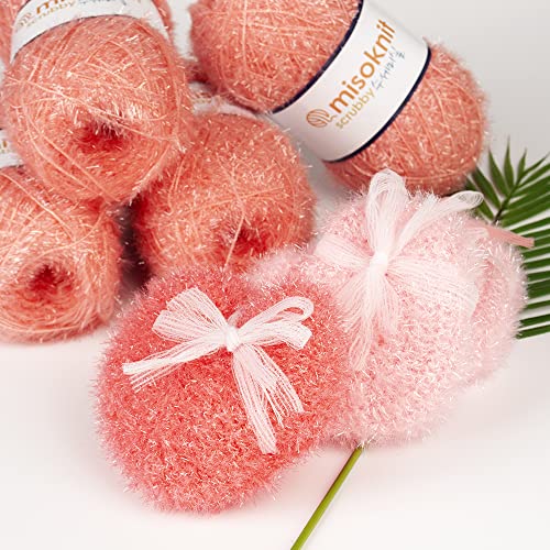 Misoknit ECO12-1 Pastel Scrubby Yarn For Dishcloths Crocheting 2 Skeins Polyester 100% thumb #2