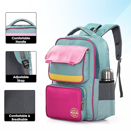 Image of 40L Laptop Backpack for Men & Women | Water-Resistant College Bag with Laptop Compartment (Up to 16 Inch) | Ergonomic Padded Straps | Multi-Compartments Travel Backpack | Aqua Green