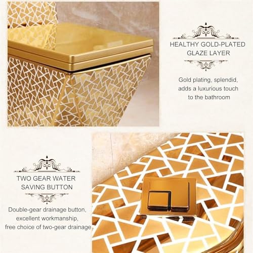 Golden Toliet, Servizi igienici per i bagni, WC Super One Piece, WC doppio scarico, WC compatto con sedile confortevole, moderno allungato, 400 mm-27,5x78x15,2 pollici