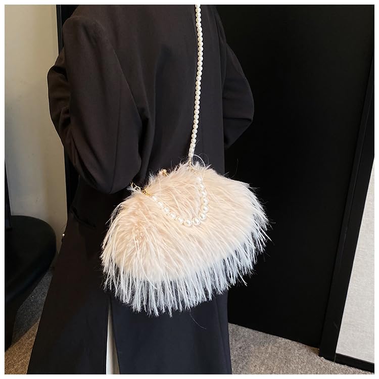 Cute Handbag Purse for Women, Fuzzy Shoulder Bag Fluffy Sling Purse Fashion Handbag Bag for Women Ladies Crossbody Bag (pink colour)2