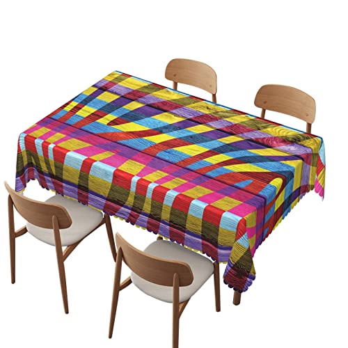 Zebra Print Tablecloth,60X120 Inch,Waterproof Stain Wrinkle Resistant Reusable Print Table Cloth,For Kitchen Indoor Outdoor Events Party Decor-Rectangle Table Clothes For 8 Ft Tables,Fuchsia Yellow #TOP26