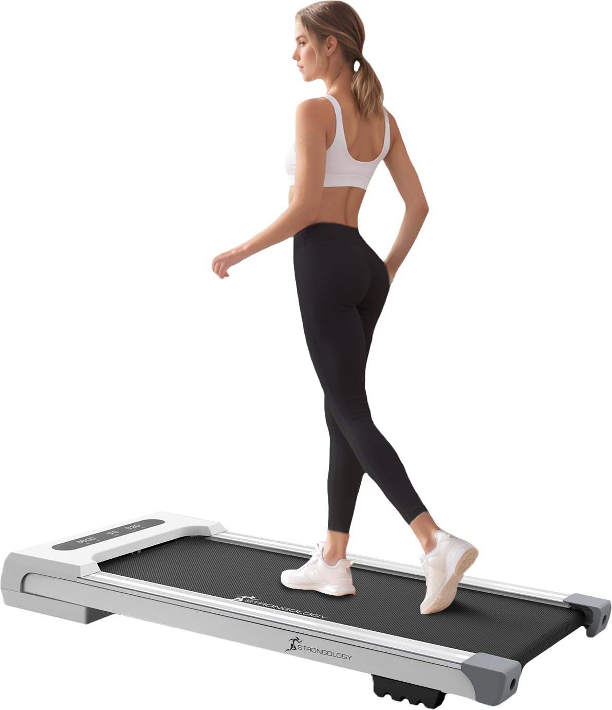 Strongology MOTIONIC Treadmill Home & Office 560W Adjustable Speed Ultra-Flat Ultra-Quiet with Bluetooth, LED Display & Remote Control