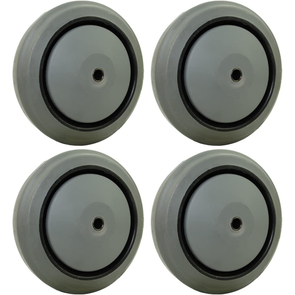 5” Shopping Cart Wheels, Longer Lasting, Ultra Quiet, Chemical Resistant, Oil Resistant, Grease Resistant (4)