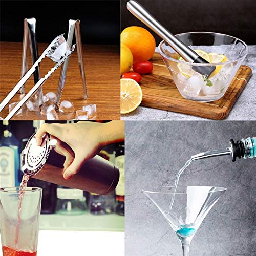 Set de 12 piezas coctelera con soporte acero inoxidable miniatura 5