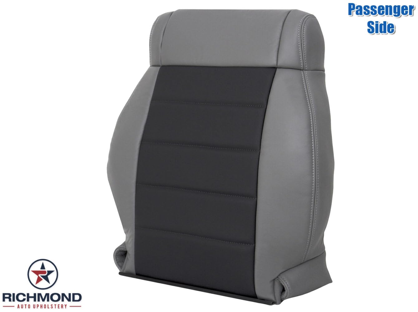Richmond Auto Upholstery - Passenger Side Lean Back Replacement Leather Seat Cover, Gray (Compatible with 2008-2010 Jeep Wrangler SUV)