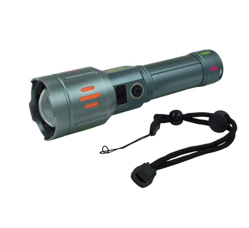 Image of RL-M19 150W Flashlight | Zooming Head | 3000mAh Type-C Rechargeable Torch | Aluminum Alloy Metal Body | Type-C Fast Charging Torch for Night & Outdoor