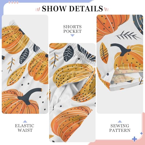 Pajama Pants Pumpkins Leaves PJ Bottoms Sleepwear Lounge Sleep Pant with Pockets4