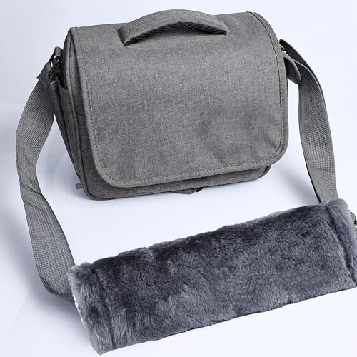 MOONET 2 Packs Car Seatbelt Covers Shoulder Pad for More Comfortable Driving, Universal Seat Belt Cover for Handbag Camera Backpack Straps, Soft Faux Sheepskin Wool Seat Belt Cushion (Dark Gray)