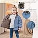 kids4ever Baby Kleinkinder Jungen Winterjacke Mantel 6-12 Monate Niedlich Plüsch Bärenohren Jacke Kapuzenjacke mit Reißverschluss Blau