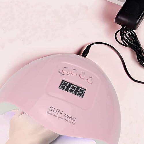 Miniatura 5 de Lámpara de uñas de curado 80w110w Máquina de fototerapia de manicura de secado rápido Lámpara de uñas de gel UV (rosa)