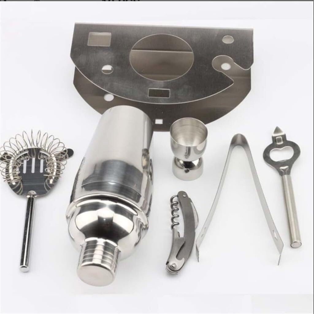 Kit de Cocteleria Juego de coctelera de acero inoxidable para principiantes, juego de acero inoxidable, juego de 7 piezas, mezclador, bebida, leche, té, tienda, juego de herramientas Juego De Cocteler