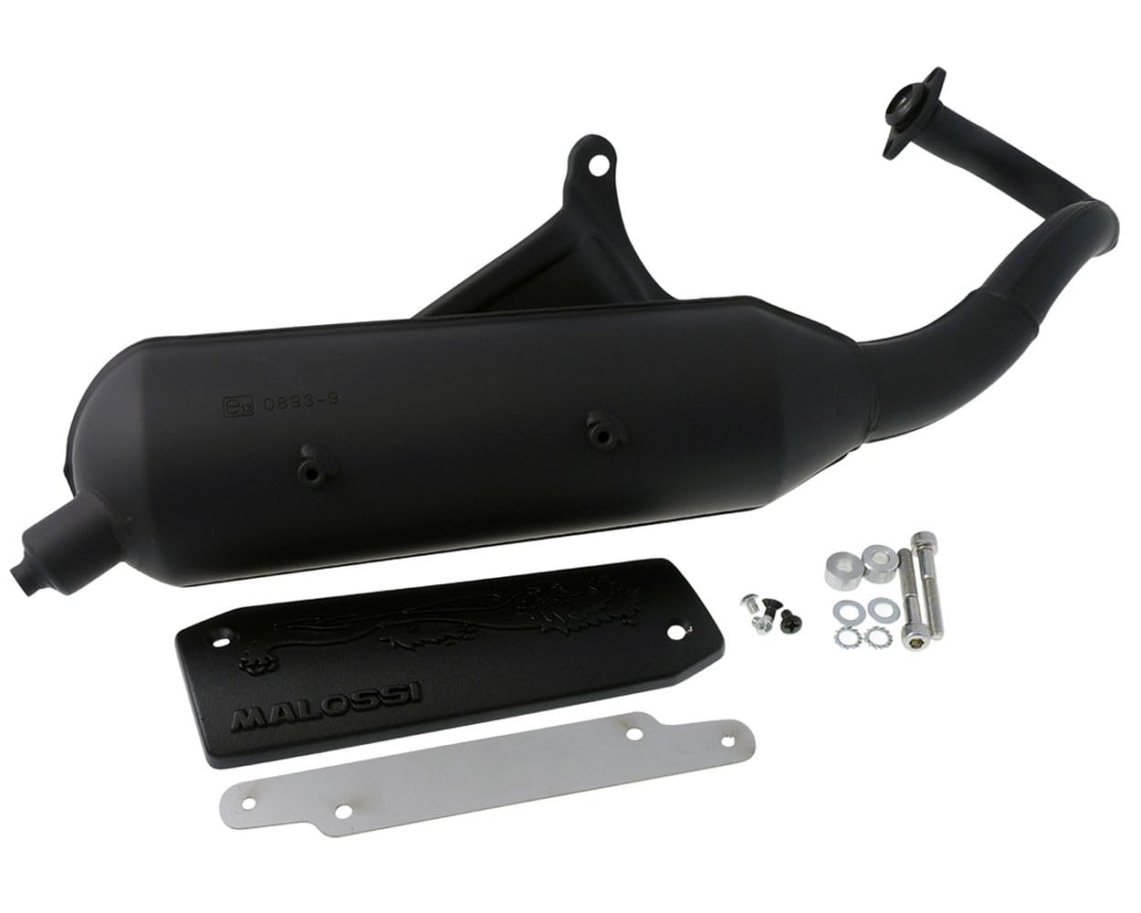 MALOSSI Auspuff Wild Lion, für GILERA Storm/Typhoon/Piaggio NRG/MC2/MC3/NTT/Power/Purejet/Typhoon 50ccm 2T AC/LC Stahl, schwarz, E-Pass