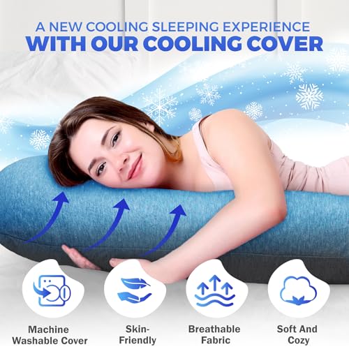 Image of Pregnancy Pillows for Sleeping - 57-Inch Maternity Pillow for Pregnant Women with Removable Washable Cover - Support for Back, Belly, Neck, Legs, & Hips - V C U Shaped Full Body Pillow