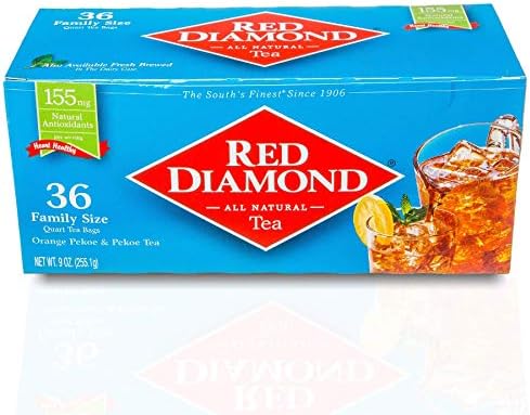 Red Diamond Iced Tea Bags, Family Size Tea Bags, Delicious And Freshly Brewed Taste, Special Premium Blend, 36 Count Quart-Size Bags (12 Pack - 432 Count)