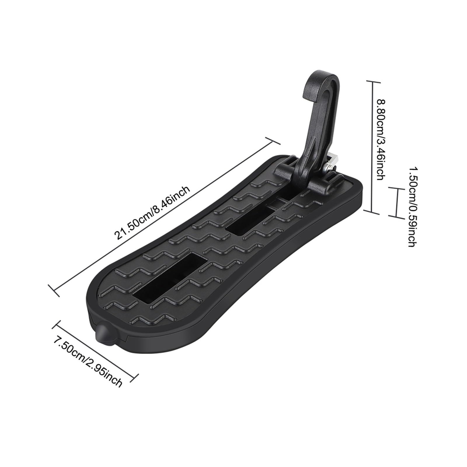 230 kg Heavy Duty Car Door | 2 w 1 Roof Rack Latch Hook Step & Emergency Hammer | Przedłużenie pedałów do SUV, ciężarówek, vanów | uniwersalne akcesoria samochodowe (czarny)