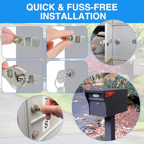 Mailbox Lock Replacement - Universal Mailbox Locks with Keys - Easy to Install Mail Box Lock and Key Set - Durable and Secure Lock Replacement with 2 Keys for Almost All Locking Mail Boxes - Thumbnail 3