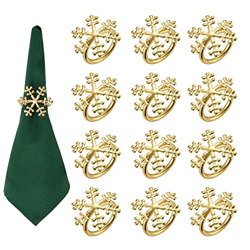 Aw Bridal Wedding Napkin Rings Set Of 12 - Snowflake Fall Napkin Rings Holder For Holiday Table Decor, Dinner Party, New Year's Even Party, Easter #TOP11
