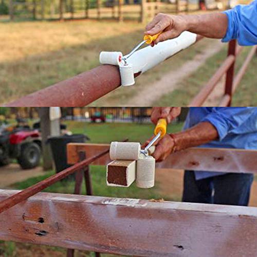 Paint Brush Dual Coating Rolls All Dual Paint Roller Helps Paint Fencing Poles and Corners Dual Paint Roll Paint Railings and Corner Painting Tools (Yellow)