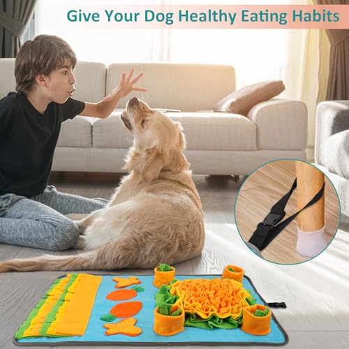 ETACCU Hund SchnüFfelteppich 80×48cm, Waschbar Trainingsmatte Futtermatte SchnüFfelteppich FüR Hunde Gegen Langeweile Und Anregung LangsamfüTterungsunterlage FüR Welpen