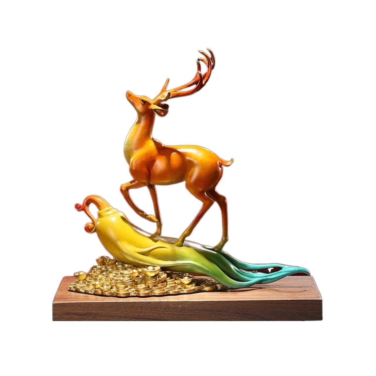GLETSF Brass Decor Brass Porch Lucky Ornament Zodiac Ox Ornament Home Living Room Office Desktop Decoration Statue Crafts Statues For Home Decor,B-35cm*11cm*19cm
