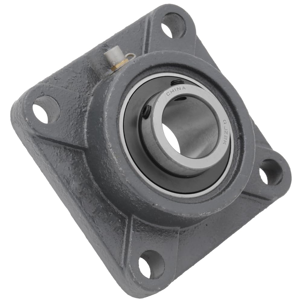 [2-Pack] UCF207-20 - Premium 4-Bolt Flange Bearing with Cast Iron Housing Including Ball Bearing Insert 1-1/4 in Bore Diameter - UC207-20 Bearing & F207 Housing