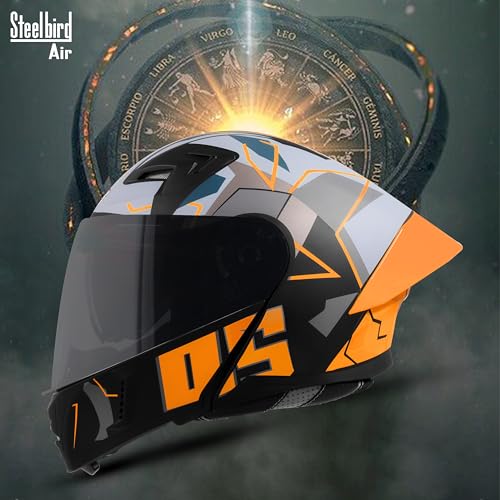 Image of Steelbird SBA-20 05 ISI Certified Flip-Up Graphic Helmet for Men with Inner Chrome Sun Shield
