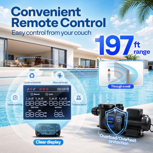 Image of VIVOHOME 1.5HP Pool Pump Dual Speed with Remote Timer 115V