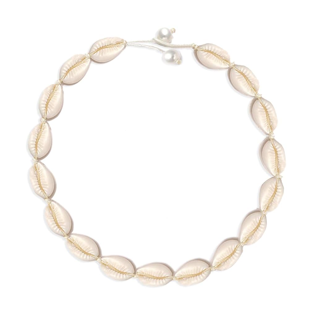 ネックレス・チョーカー Shell Necklace (Silver) Amazon.com: HSWE Shell Choker Necklace for Women Seashell