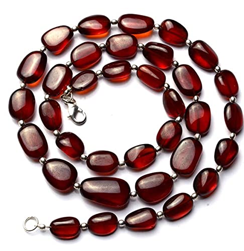 Garnet Hessonite perles naturelles en vrac grand format pour fabrication collier 22 pouces