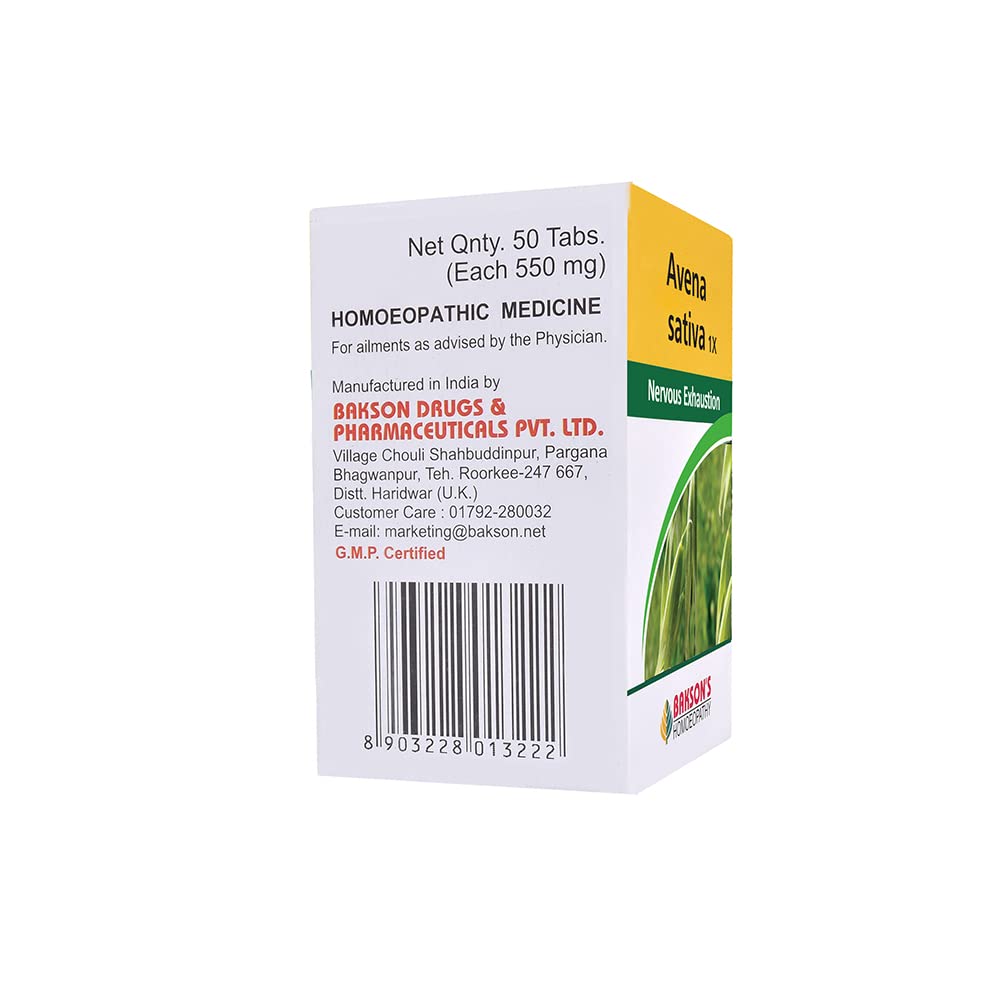 Dr. Bakshi's BAKSON'S HOMOEOPATHY AVENA SATIVA -1X-50TAB (Pack of 2) - Image 2 thumbnail