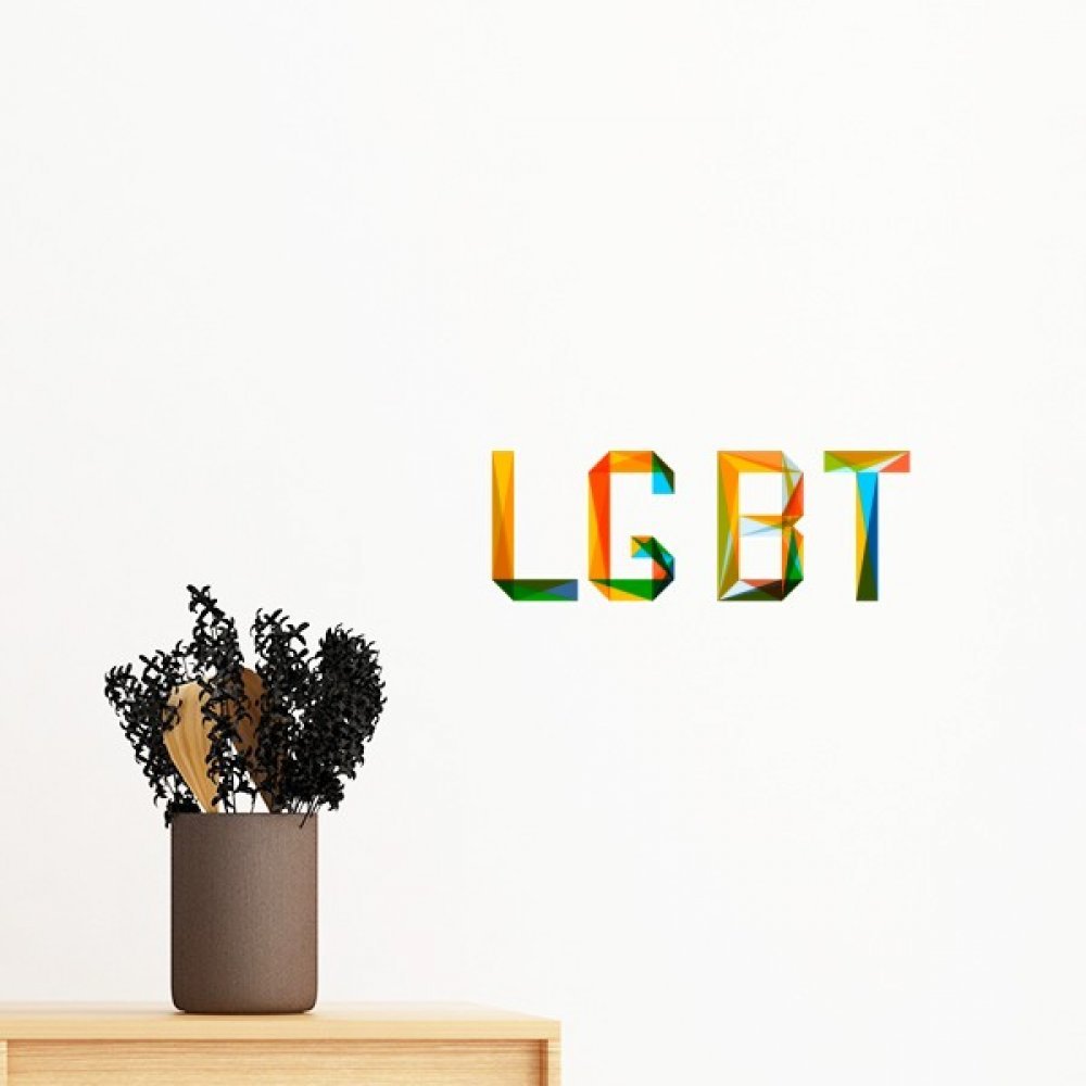 Papier peint DIY amovible sticker mural LGBT arc-en-ciel deco sans trace 80cm