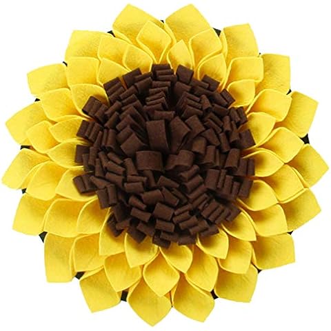 Snuffle Mat, Dog Snuffle Mat Sunflower Slow Feeding Dog Cat Food Mat Nosework Washable Treat Interactive Puzzle Dispenser Toys for Dogs Large Small Pet Cover