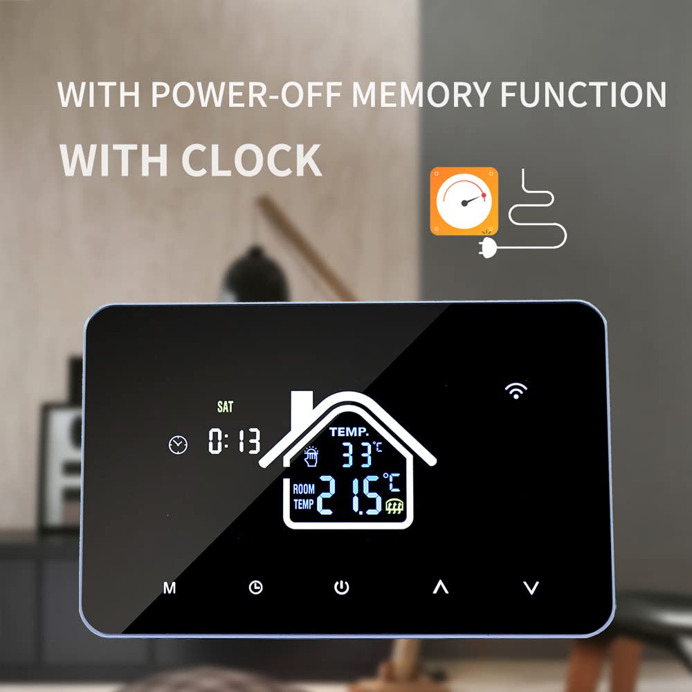 Aoresac Smart Thermostat Temperaturregler, Elektroheizung LCD Display Touchscreen Wochenprogrammierbare Elektrische Fußbodenheizungs Thermostate für Haus Schule Büro Hotel
