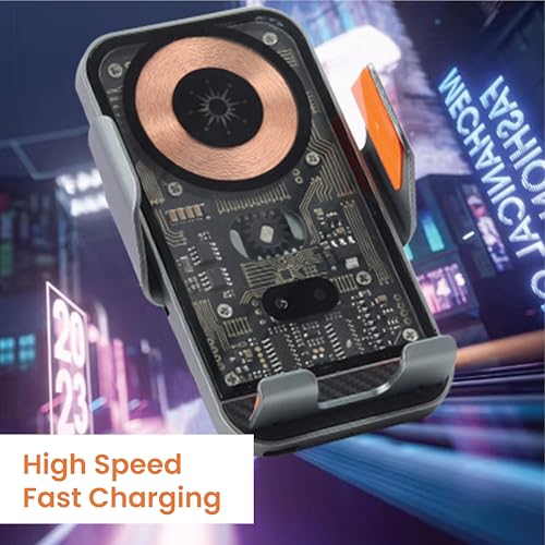 Image of JUST CORSECA SWIFTCHARGE Magnetic Wireless Car Charger | 15W Fast Charging | Transparent Design | Intelligent Safety Features | USB Type-C | ABS + Aluminium Alloy