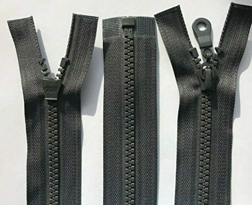 Grosse fermeture éclair N°5 en plastique moulé avec extrémité fermée (gris anthracite - 156), 25 cm (extrémité fermée) Cover
