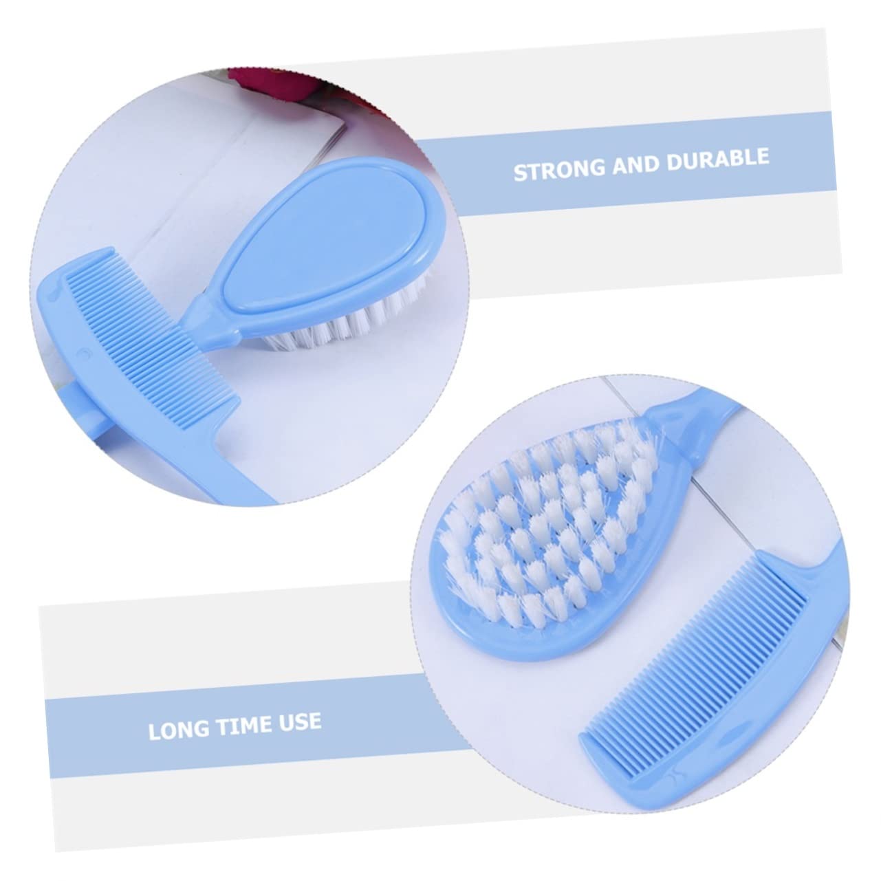 ifundom Shampoo and Dandruff Comb Set 3-Piece Boys and Girls Hair Gentle Brush for Toddlers Head Scrubber for Newborns Portable Bathing Set