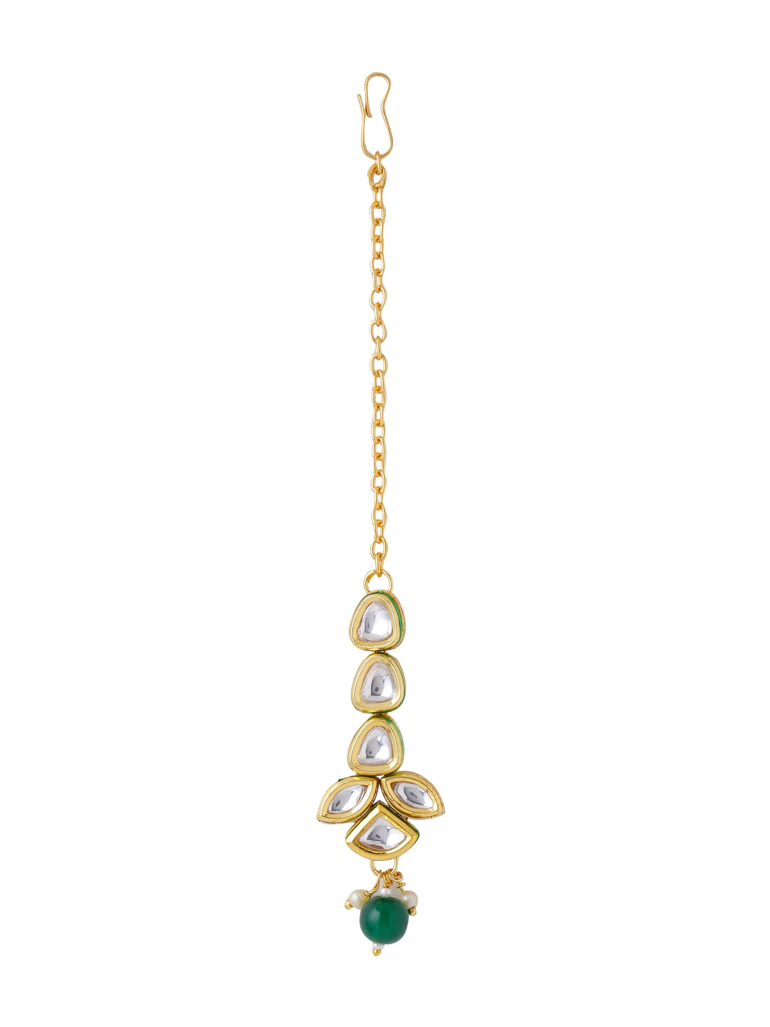 Yellow Chimes Maangtikka for Women Gold Toned Kundan Studded Floral Designed Green Beads Drop Maangtikka for Women and Girls (B0BCVNF1W4) Amazon Price History, Amazon Price Tracker