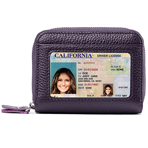 RFID Blocking Leather Wallet for Women,Excellent Women's Genuine Leather Credit Card Holder