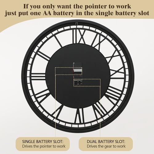 24 World Map Moving Gear Wall Clock