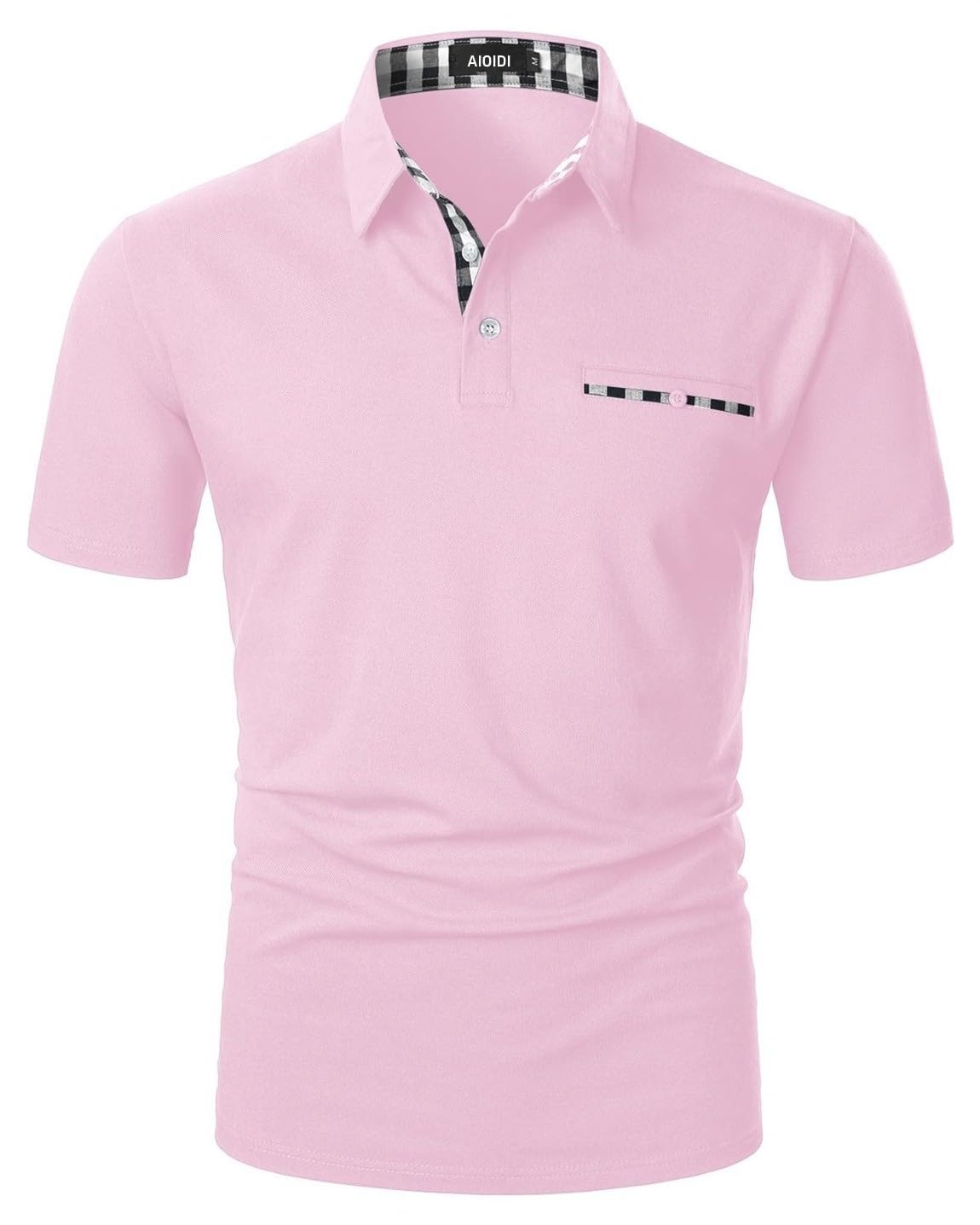 Polo Homme Coton Grille Manches Courtes T-Shirt Mode Pochette False